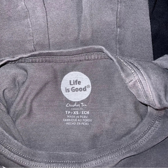 Life is Good XS Baseball T Shirt Game On Short Sleeve Crusher Tee Gray - Picture 6 of 9